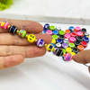 Fiasrel 50pcs 6/8/10mm Rainbow Round Shape Spacer Beads Mix Stripe Resin Beads for Or DIY Jewelry Making Crafts Supplies