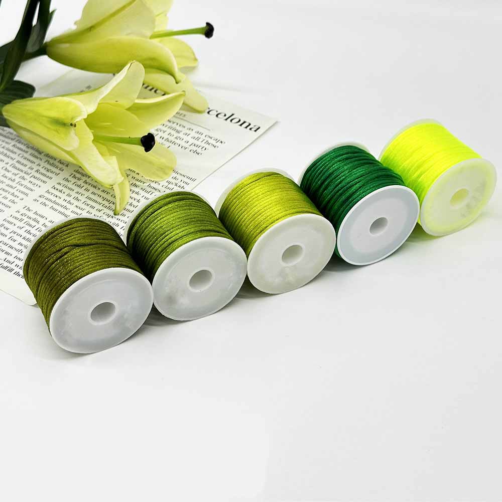 Fiasrel 5pcs 2.5mm Multicolor Cord No.5 Jade Thread Chinese Knotting Silk Macrame Cord Rope for Bracelets, Jewelry Making & Sewing Supplies