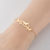 Fiasrel Fashion Tarnish Free Silver 18K Gold Stainless Steel Charm Heartbeat Beat Jewelry for Ladies