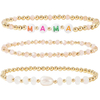 Fiasrel New Trendy Mother's Day Mama Golden Beads Stretch Adjustable Bracelets