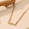 Fiasrel Personalized Mothers Day Gift Jewelry Gold Plated Stainless Steel Bracelets 