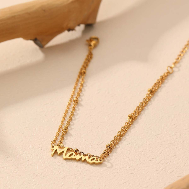 Fiasrel Personalized Mothers Day Gift Jewelry Gold Plated Stainless Steel Bracelets 