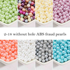 Fiasrel 3 - 10mm No Hole Colored Pearl Bracelet Round Beads for DIY Craft Jewelry Making Supplies