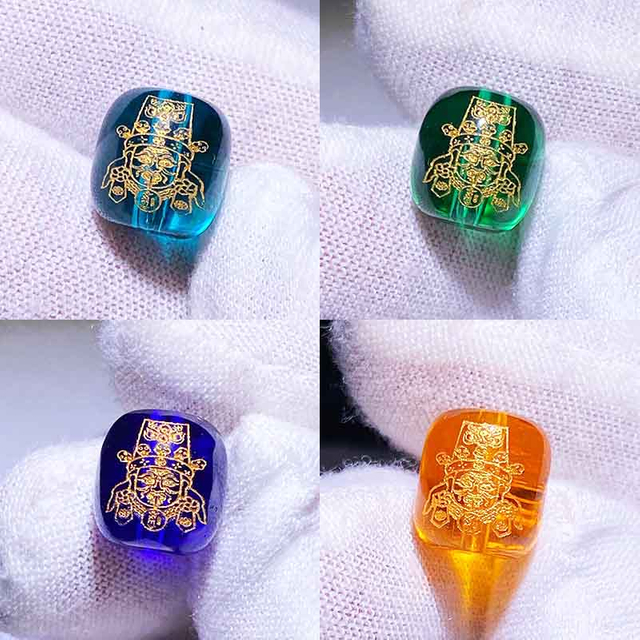 Fiasrel Zhaxi Lhamo Carved Beads - Gold Foil Tibetan Barrel Beads for Waist Prayer Mala DIY Multicolor Sacred Jewelry Components