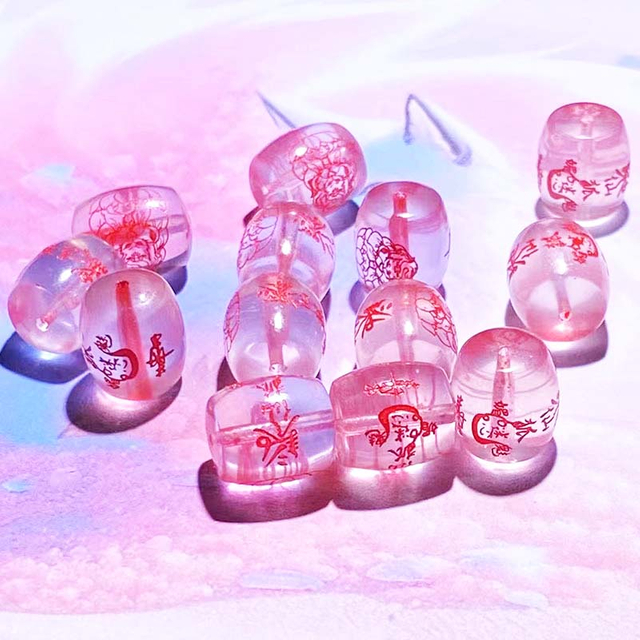 Fiasrel Rose Quartz Nine-Tailed Fox Beads – Kitsune Jewelry Accessories & Loose Barrel Beads