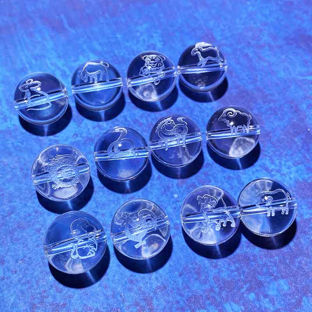 Fiasrel 2025 New Arrival Chinese Zodiac Beads - Loose Crystal Tiger Year Beads Animal Charm Jewelry Components