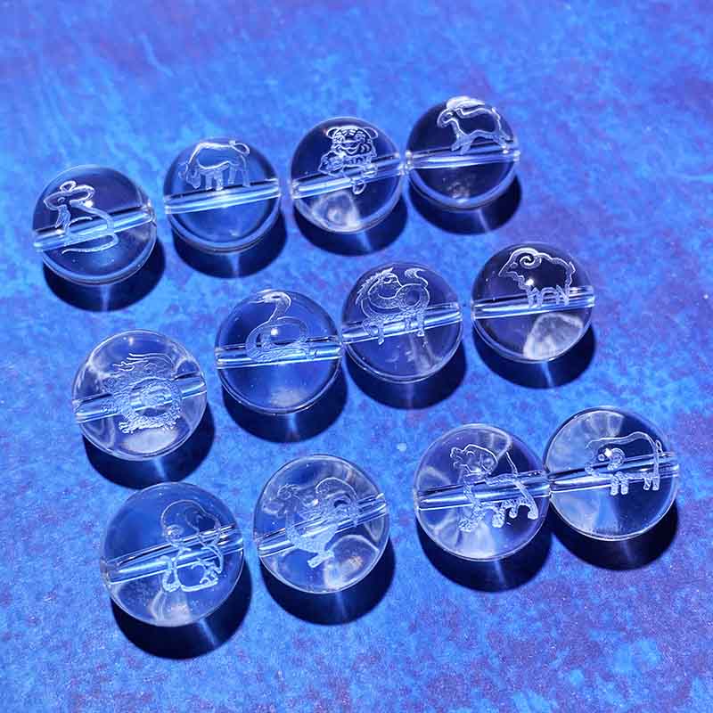 Fiasrel 2025 New Arrival Chinese Zodiac Beads - Loose Crystal Tiger Year Beads Animal Charm Jewelry Components
