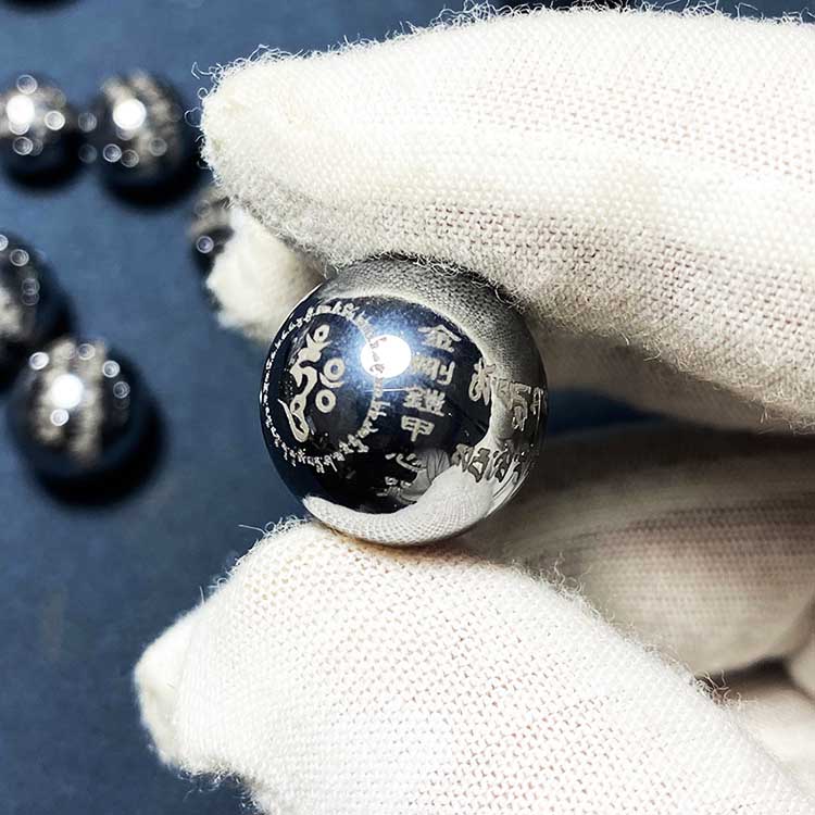 Fiasrel Terahertz Energy Mala Beads with Vajra Armor Mantra - DIY Engraved Buddhist Bracelet Beads Spiritual Jewelry Findings