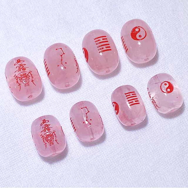 Fiasrel Authentic Li Fire Feng Shui Beads - Purple Barrel Bead Set with Custom Engravings for Energy Bracelets