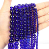 Fiasrel 1bundle Deep Blue Glass Beads 4-14mm Round Hole Beads for Bracelet & Necklace Making