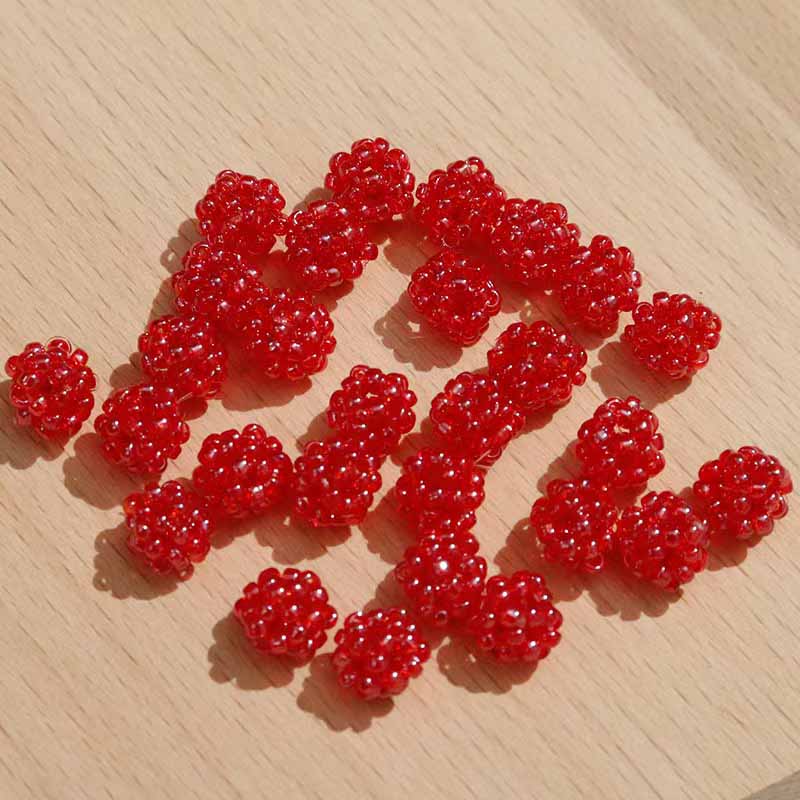 Fiasrel Small Fresh Flower Rice Bead Braided Pendant Diy Handmade Beaded Earrings Necklace Jewelry Accessories