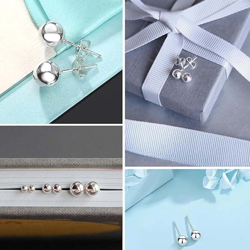 Fiasrel 10/50pairs/lot Simple Round Small Beaded Earrings Mini Earrings for Girls Fashion Stud Earrings Women Gift