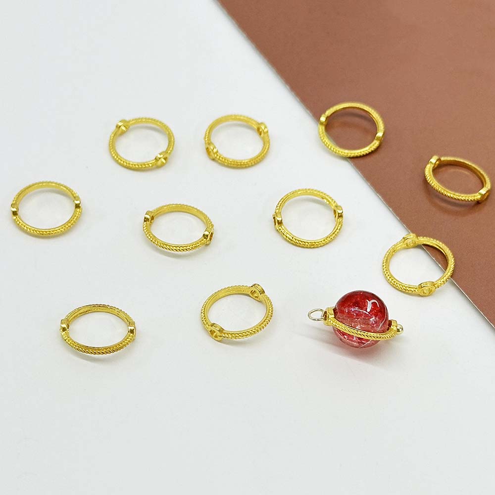 Fiasrel 50/200pcs 8/10mm Silvery Golden Ring Bead Frame Oval Spacer Bead Connectors for DIY Necklace Bracelet Earrings Charms Jewelry Making Supplies