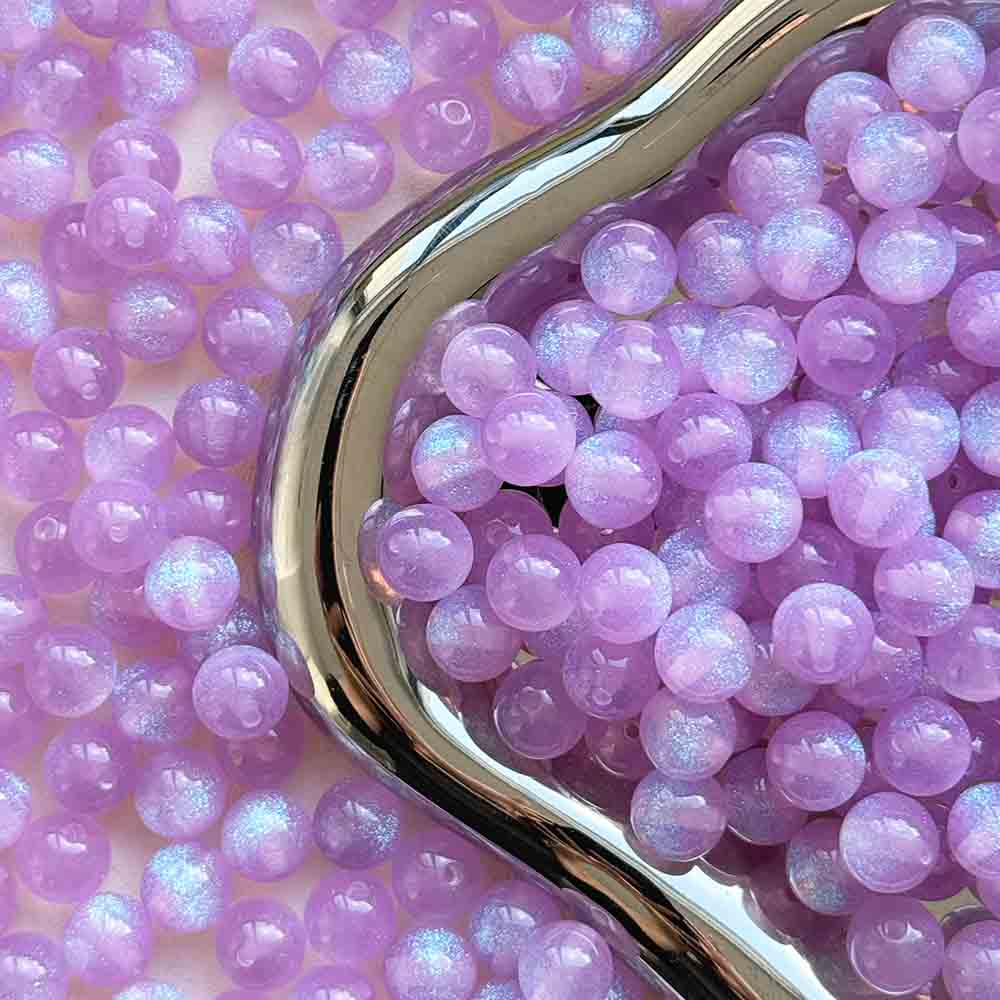 Fiasrel 1bundle 10mm Candy Beads Resin Glitter Powder Beads – DIY Craft Supplies for Bracelets Necklaces Keychains & Jewelry Making Beads