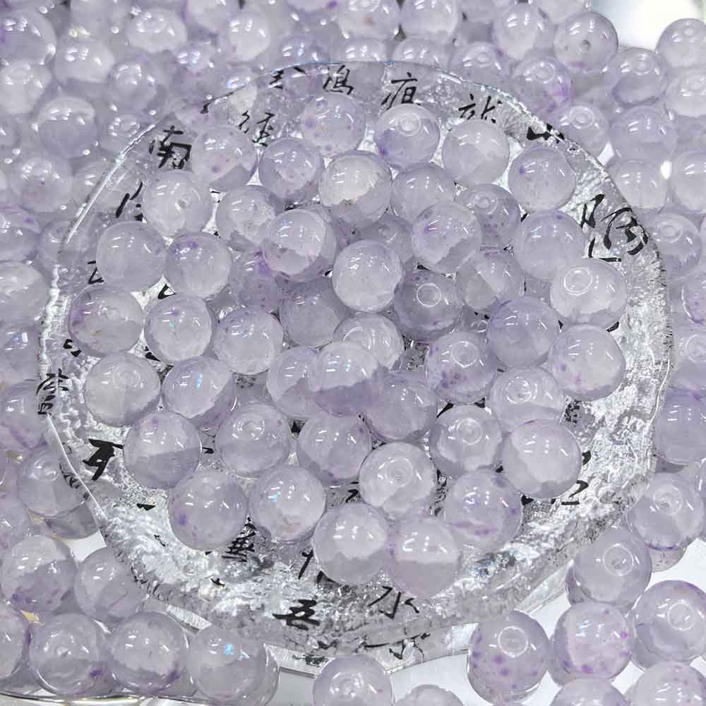 fiasrel 10mm Gradient Cracked Glass Jade Beads - Loose DIY Beads for Handmade Jewelry Accessories