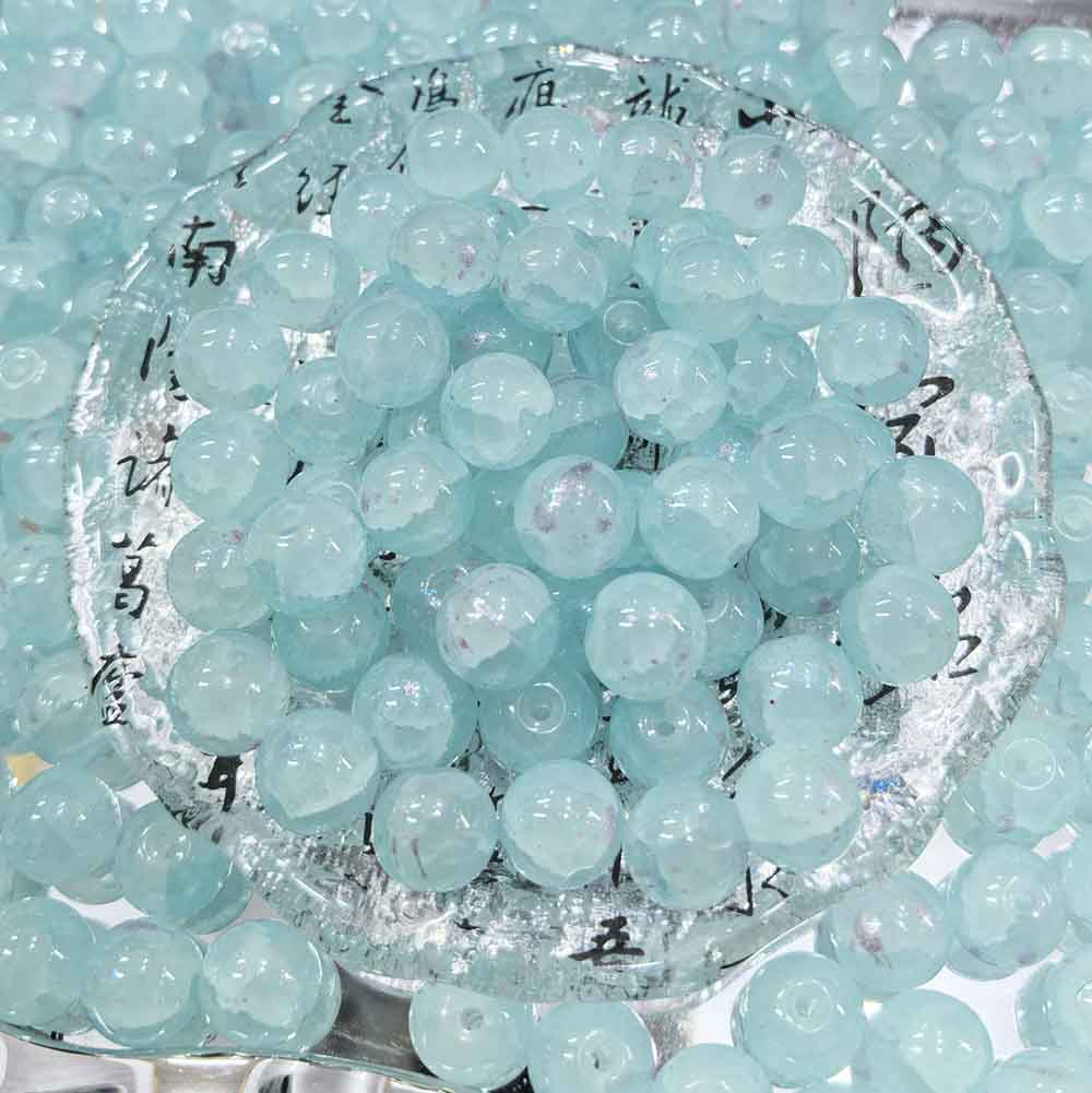 fiasrel 10mm Gradient Cracked Glass Jade Beads - Loose DIY Beads for Handmade Jewelry Accessories
