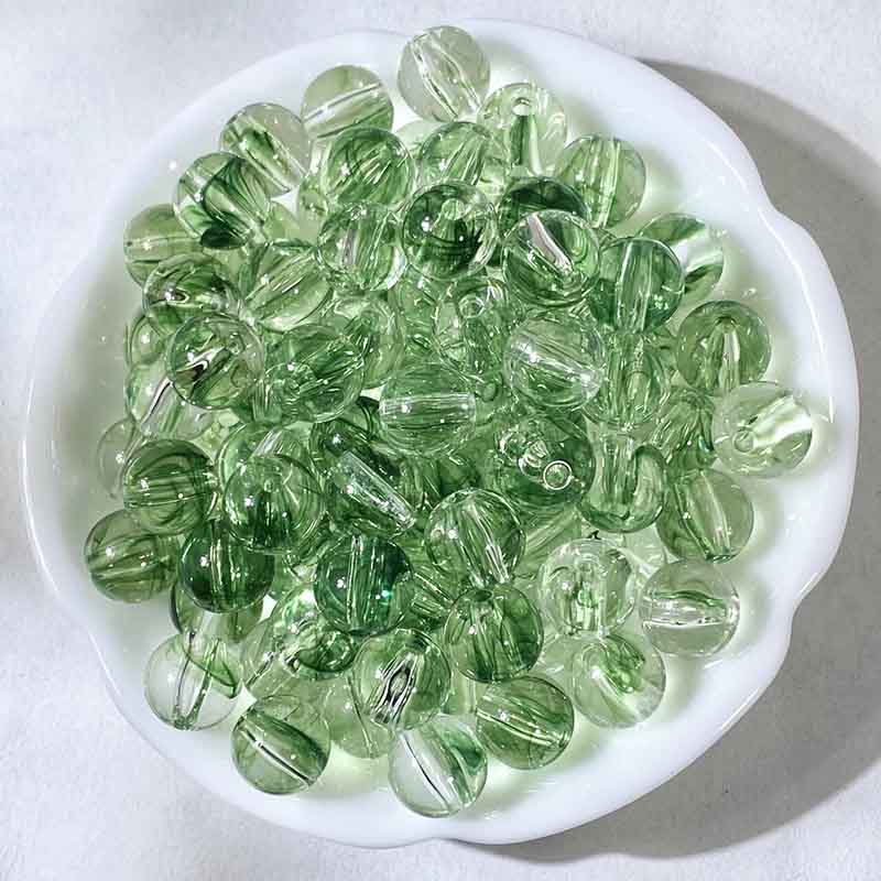 10mm Resin Imitation Natural Stone Round Beads Faux Crystal Loose Beads for DIY Handmade Stringing Bracelet Necklace Craft Supplies