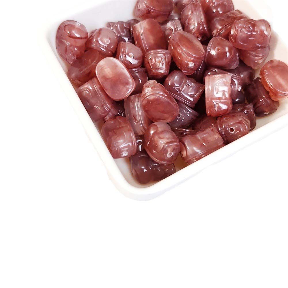 fiasrel 1bundle Strawberry Quartz Wealth Charms – Resin Spacer Beads Chinese Style DIY Vintage Bracelet Beads 