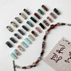 fiasrel 1bundle Rectangular Natural Stone Loose Beads Indian Agate, Spotted Red Stripe & Shoushan Stone for DIY Beadwork