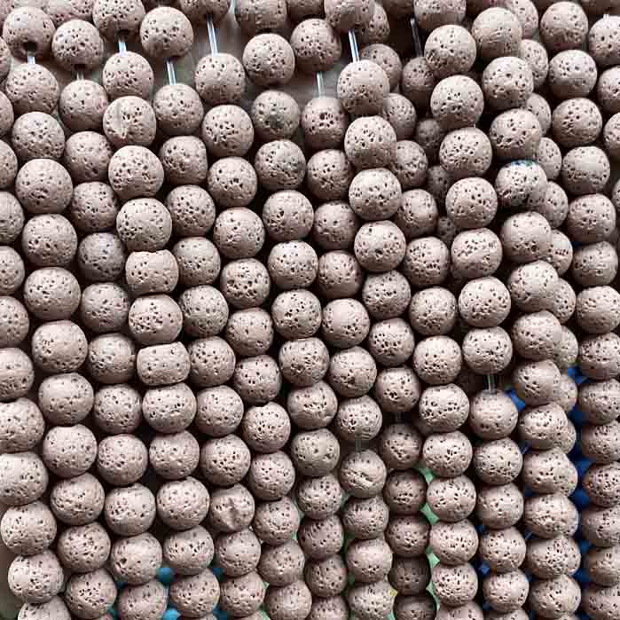 fiasrel 1bundle Volcanic Rock / Lava Stone Beads – Natural Semi-Finished Round Beads for DIY Jewelry Making