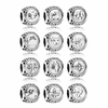fiasrel 1bundle 12 Zodiac Large Hole Beads for Bracelets, Stylish DIY Women's Alloy Zodiac Charm Beads