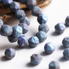 fiasrel 1bundle 8mm Czech Meteorite Blue Candlelight Glass Beads - British Cut Vintage Style