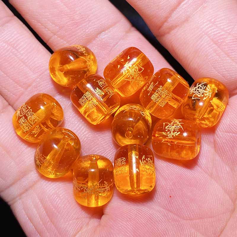 fiasrel 1bundle Chinese Zodiac Snake Beads - Engraved Loose Beads for DIY Charm Bracelets Year of the Snake Carved Pendants