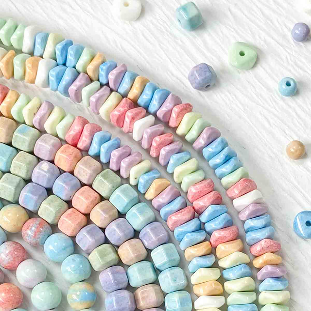 fiasrel 1bundle Natural Stone Alashan Rainbow Stone Faceted Round Beads – DIY Beading Materials for Jewelry Making