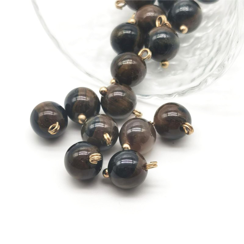 fiasrel 1bundle Luxury Resin Gilded Vintage Buttons Chinese-style Hand-sewn Round Decorative Closures for Sweaters & Cardigans