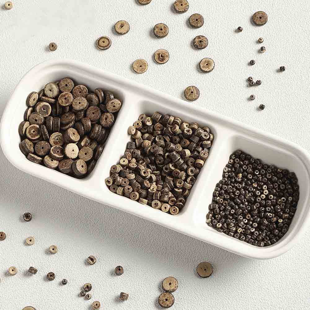 fiasrel 1bundle Vintage Coconut Shell Spacer Beads & Wooden Beads DIY Kit - Handmade Jewelry Supplies for Necklaces, Bracelets & Earrings