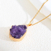 fiasrel Natural Uruguayan Amethyst Pendant Necklace - Choker with Gift Box