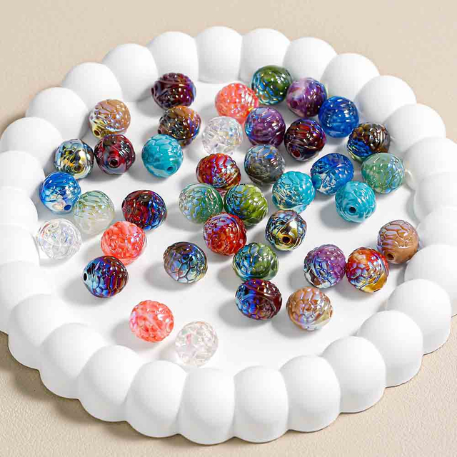 fiasrel 1bundle Heidi Tortoise-Pattern Mystic Beads – Straight-Hole Resin Sugar-Tone Craft Beads for DIY Bracelets, Keychains & Phone Charms