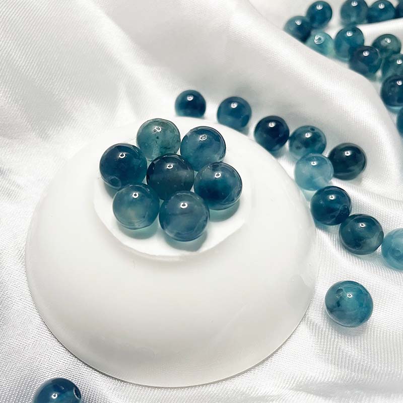 fiasrel 1bundle Icy Blue Clear Sky Frost Beads - Handmade Light Blue Glass Beads for Jewelry Crafting