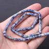 fiasrel 1bundle Blue Speckled Stone Beads – Square Spacers Irregular & Round Beads for DIY Bracelets