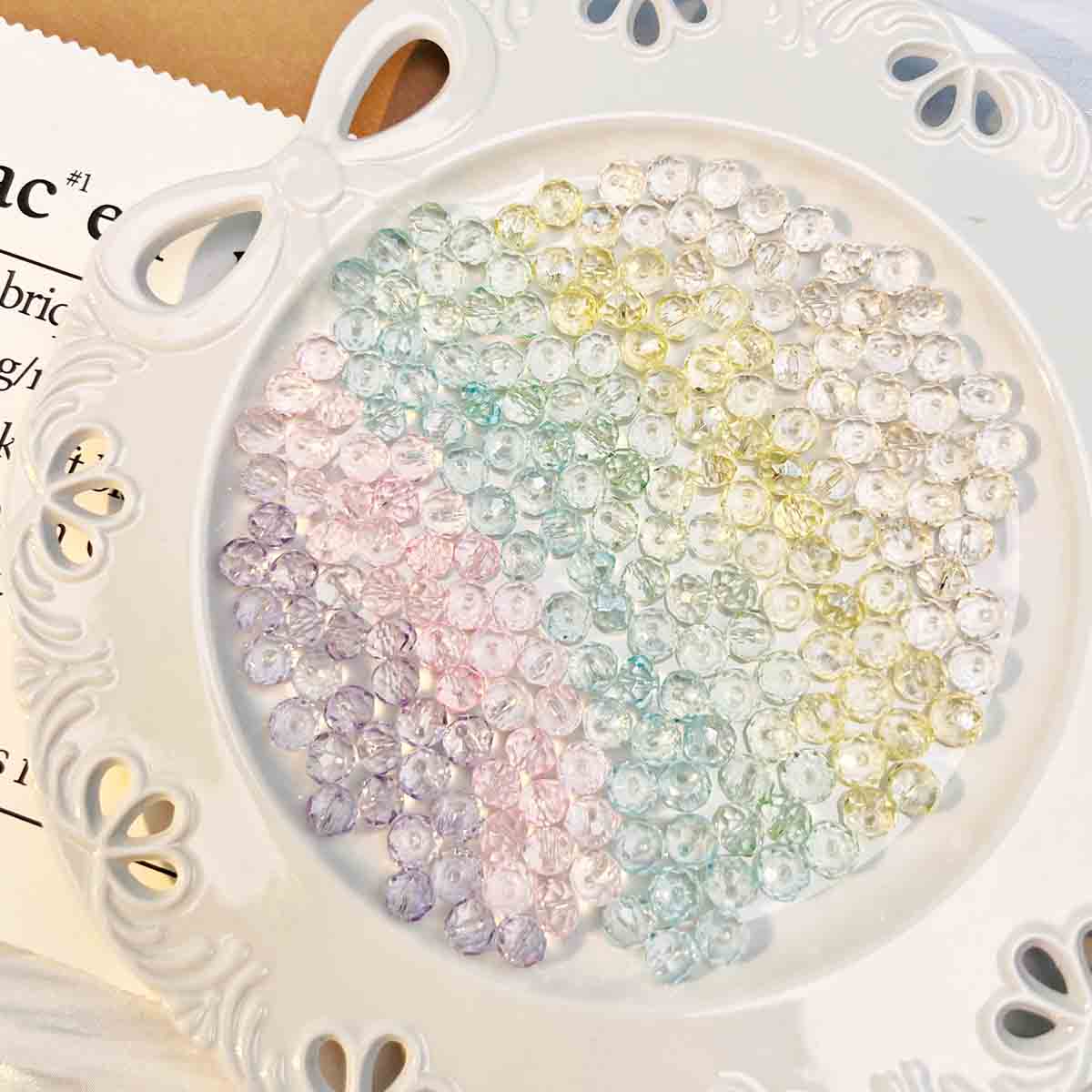 Fiasrel 1bundle 6*8mm Ultra Sparkling Crystal Glass Handmade DIY Accessories – Rhombus Beads Loose Beads Bracelet Spacer Beads