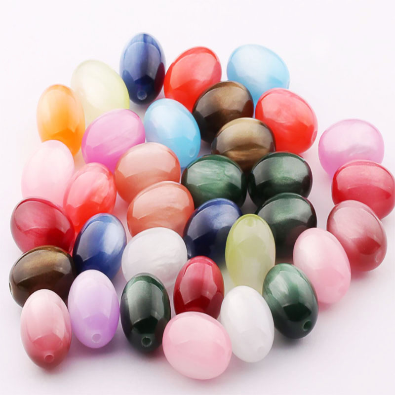 fiasrel 1bundle Mermaid Iridescent Starry Sky Jujube Beads Resin Cat’s Eye Effect Straight-Hole Loose Beads for DIY Necklace & Bracelet Crafting