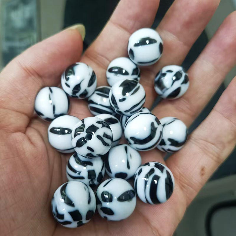 fiasrel 1bundle New Hot-Selling Resin Leopard Print & Spot Round Beads DIY Jewelry Making Supplies for Bracelets & Necklaces