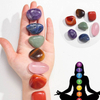 fiasrel 1bundle Natural Rainbow Crystal Collection - Seven Chakra Tumbled Stones with Large Granule Rose Quartz Tiger’s Eye & Amethyst