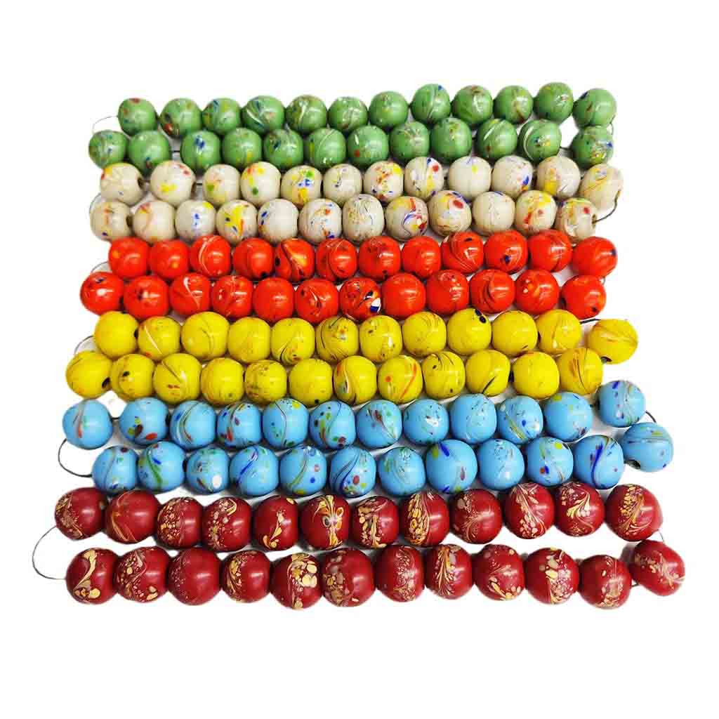 fiasrel 1bundle 12mm Handcrafted Phoenix Tail Pattern Glass Beads - Ancient Technique Colored Antique Loose Beads for DIY Jewelry Bracelets & Necklaces