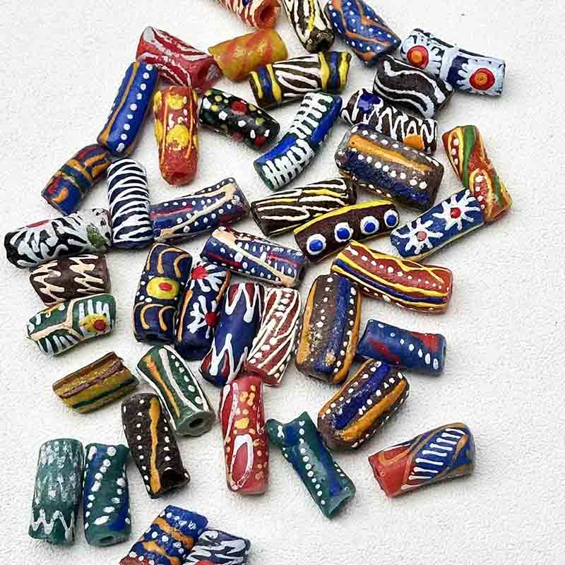 fiasrel 1bundle Barrel & Round Beads Random Mix for DIY Buddhist Prayer Jewelry, Phone Straps & Bracelets