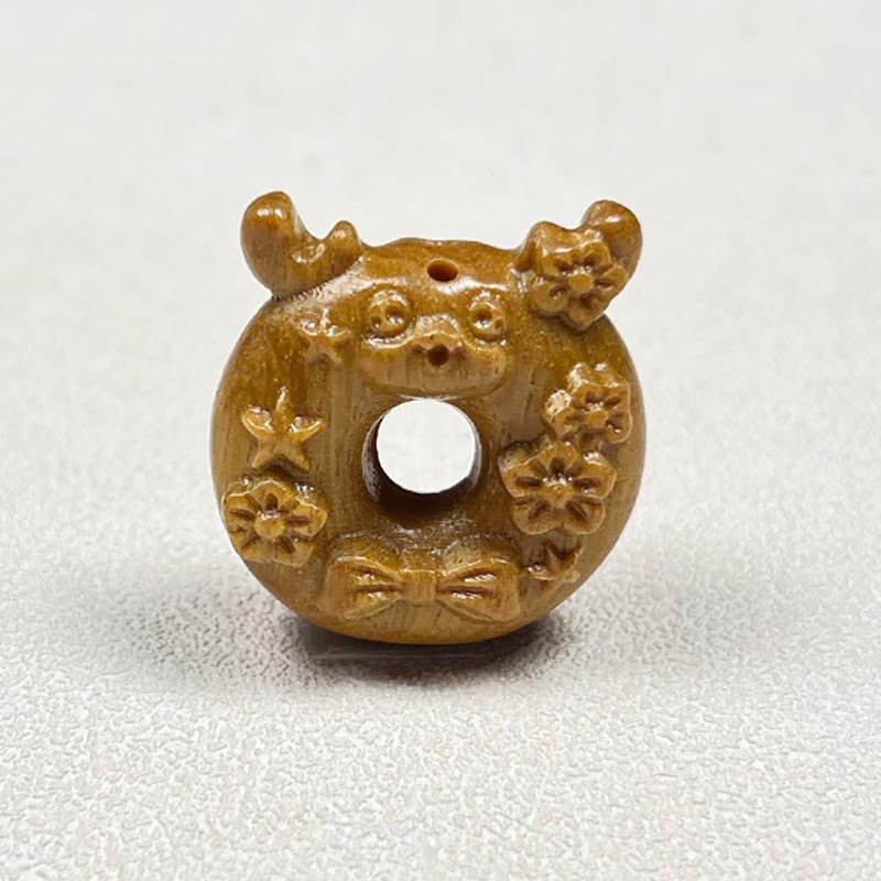 Fiasrel Peace pendant fox and elk wood carving accessories