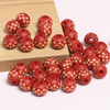 Fiasrel Hand-Carved Wooden Beads with Ethnic Patterns 