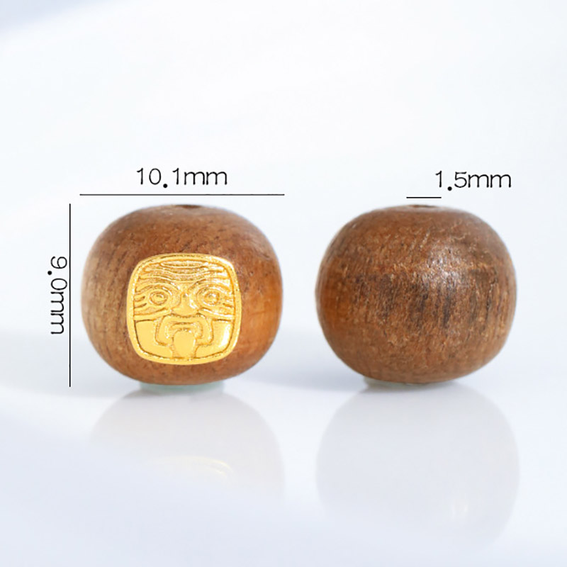 Fiasrel Sand-gold diamond-encrusted agarwood beads
