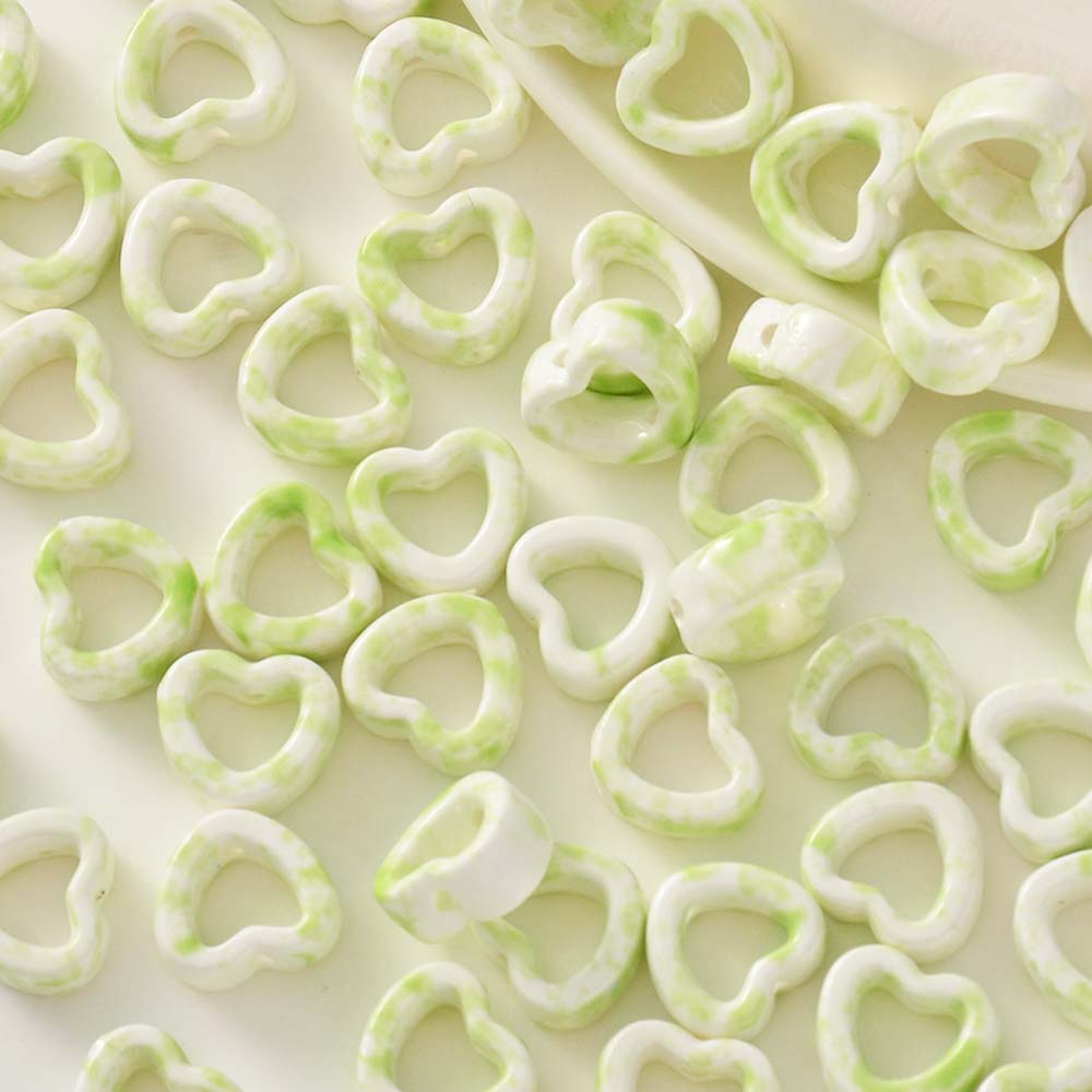 Fiasrel Cartoon heart-shaped ceramic beads