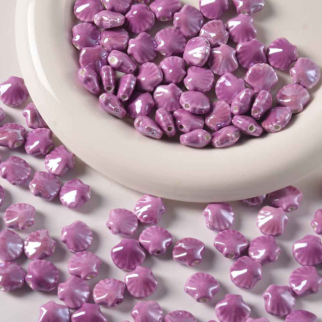 Fiasrel Ocean Series tinted shell ceramic beads