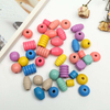Fiasrel Colorful mixed threaded wood beads