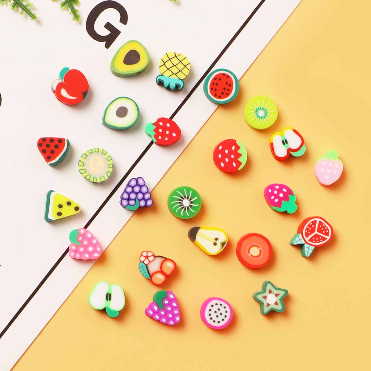 Fiasrel 100pcs Fruit soft clay accessories