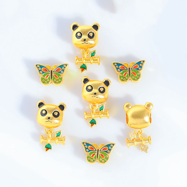 Fiasrel diy Colorful butterflies and pandas Drop Pendant