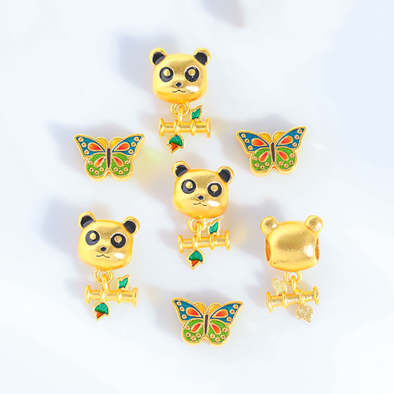 Fiasrel diy Colorful butterflies and pandas Drop Pendant