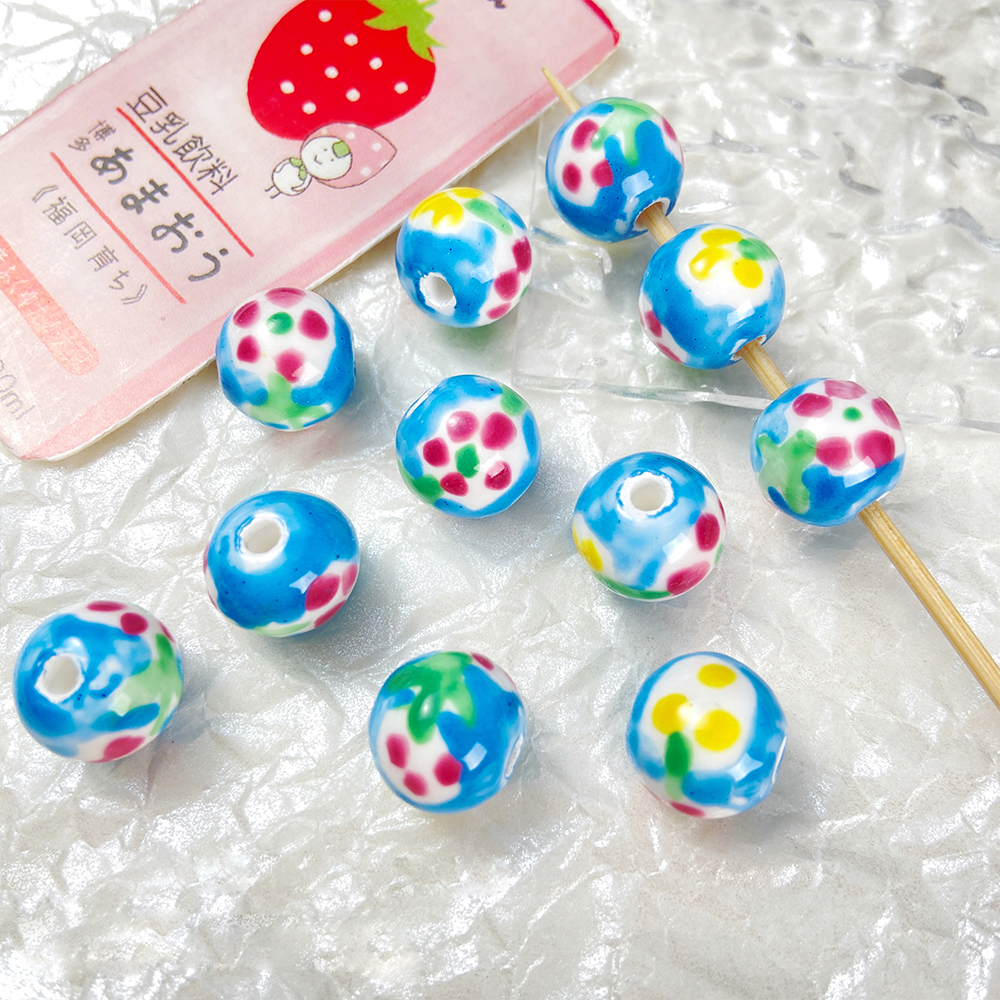 Fiasrel Fresh and delicate floral ceramic beads